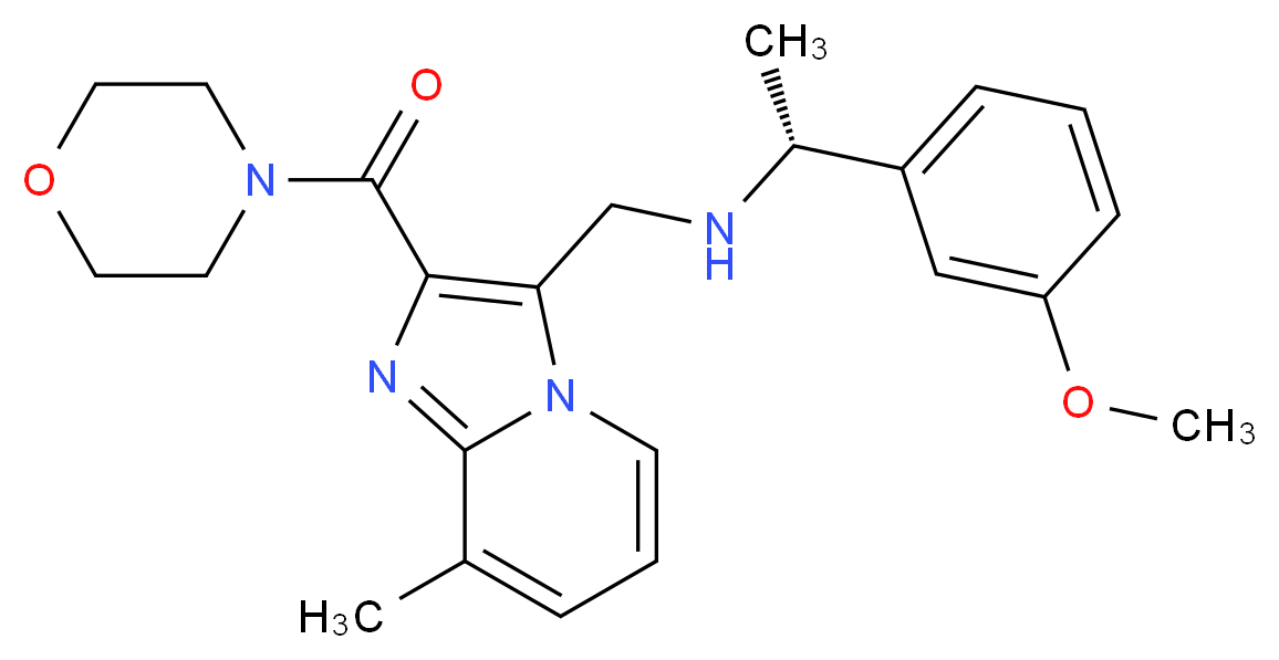 (1R)-1-(3-methoxyphenyl)-N-{[8-methyl-2-(4-morpholinylcarbonyl)imidazo[1,2-a]pyridin-3-yl]methyl}ethanamine_分子结构_CAS_)