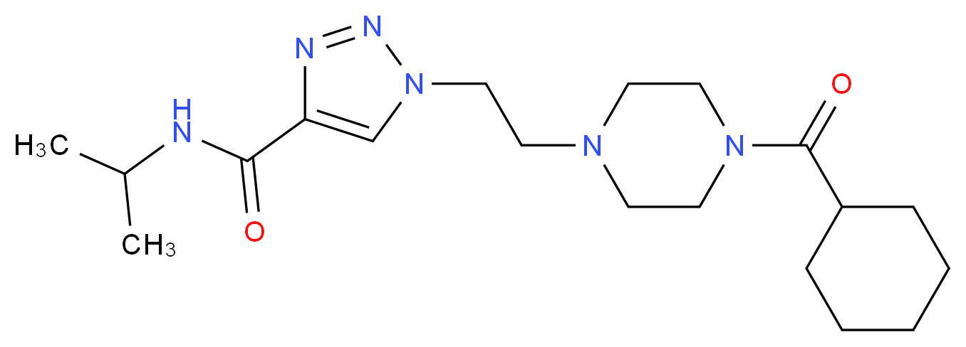 1-{2-[4-(cyclohexylcarbonyl)-1-piperazinyl]ethyl}-N-isopropyl-1H-1,2,3-triazole-4-carboxamide_分子结构_CAS_)