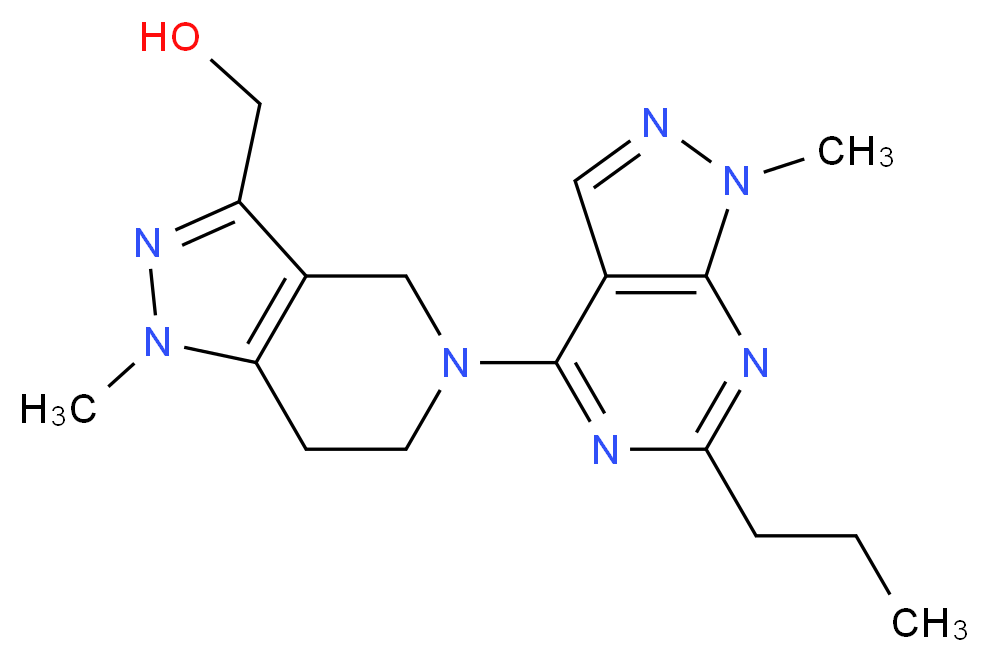 [1-methyl-5-(1-methyl-6-propyl-1H-pyrazolo[3,4-d]pyrimidin-4-yl)-4,5,6,7-tetrahydro-1H-pyrazolo[4,3-c]pyridin-3-yl]methanol_分子结构_CAS_)