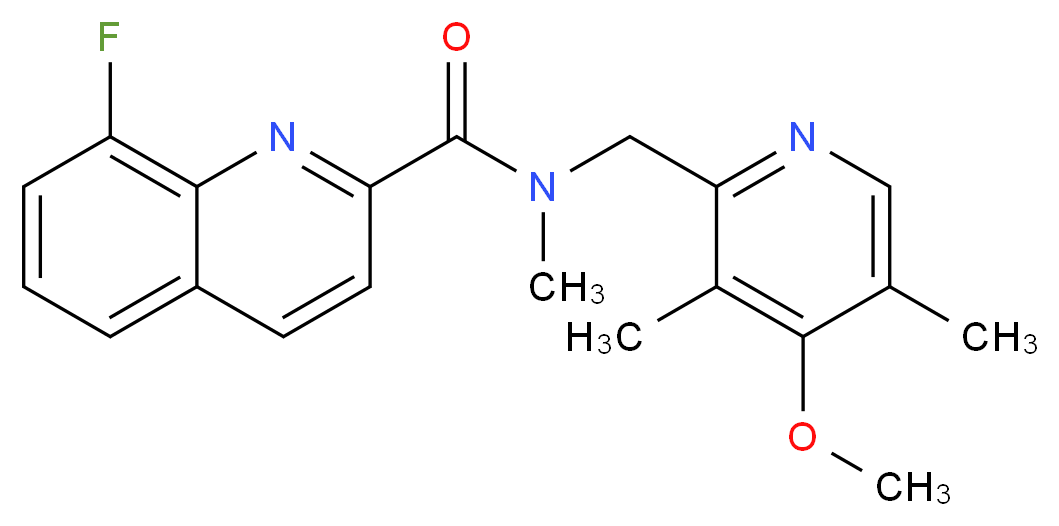 8-fluoro-N-[(4-methoxy-3,5-dimethyl-2-pyridinyl)methyl]-N-methyl-2-quinolinecarboxamide_分子结构_CAS_)