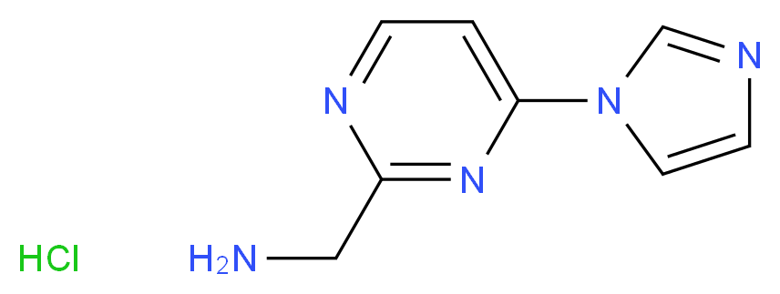 [4-(1H-imidazol-1-yl)pyrimidin-2-yl]methanamine hydrochloride_分子结构_CAS_1196147-16-6