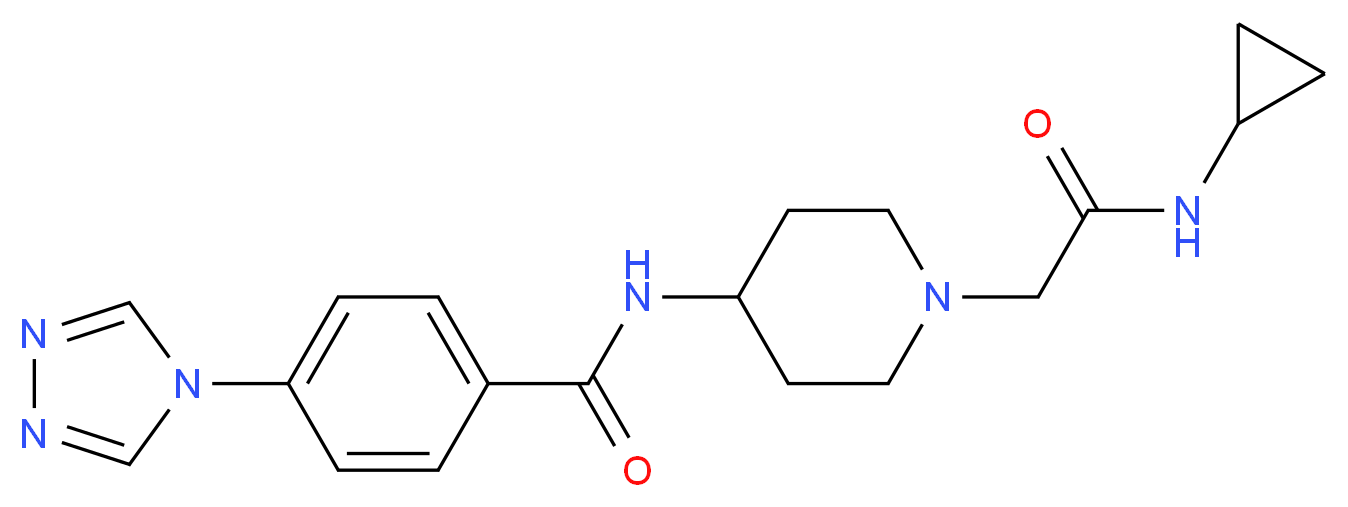 N-{1-[2-(cyclopropylamino)-2-oxoethyl]piperidin-4-yl}-4-(4H-1,2,4-triazol-4-yl)benzamide_分子结构_CAS_)
