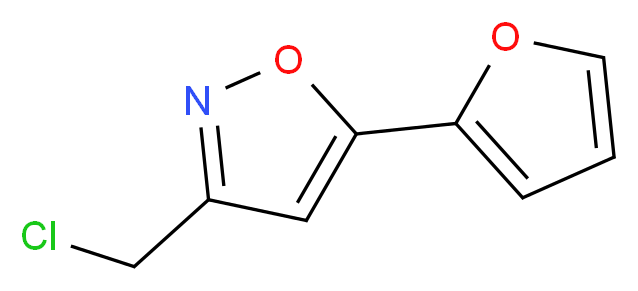 3-(chloromethyl)-5-(2-furyl)isoxazole_分子结构_CAS_848658-70-8)