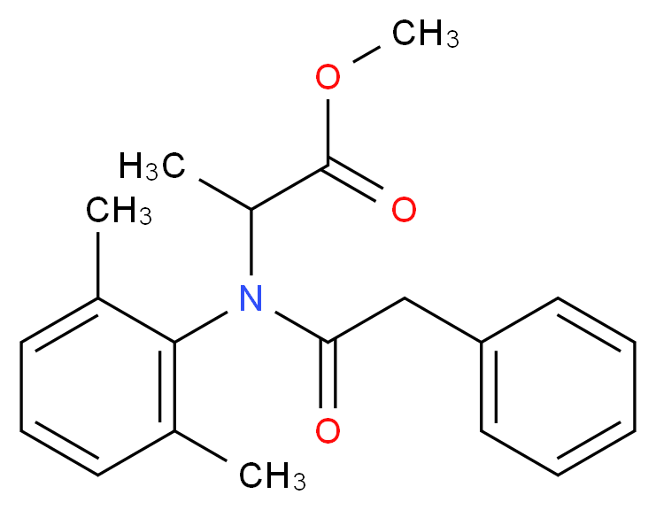 methyl 2-[N-(2,6-dimethylphenyl)-2-phenylacetamido]propanoate_分子结构_CAS_71626-11-4