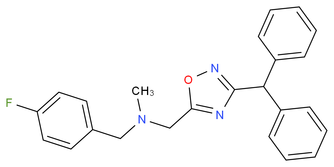 1-[3-(diphenylmethyl)-1,2,4-oxadiazol-5-yl]-N-(4-fluorobenzyl)-N-methylmethanamine_分子结构_CAS_)