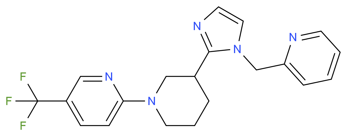 2-{3-[1-(pyridin-2-ylmethyl)-1H-imidazol-2-yl]piperidin-1-yl}-5-(trifluoromethyl)pyridine_分子结构_CAS_)