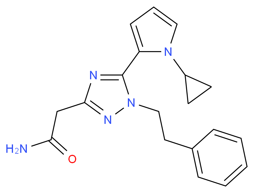 2-[5-(1-cyclopropyl-1H-pyrrol-2-yl)-1-(2-phenylethyl)-1H-1,2,4-triazol-3-yl]acetamide_分子结构_CAS_)