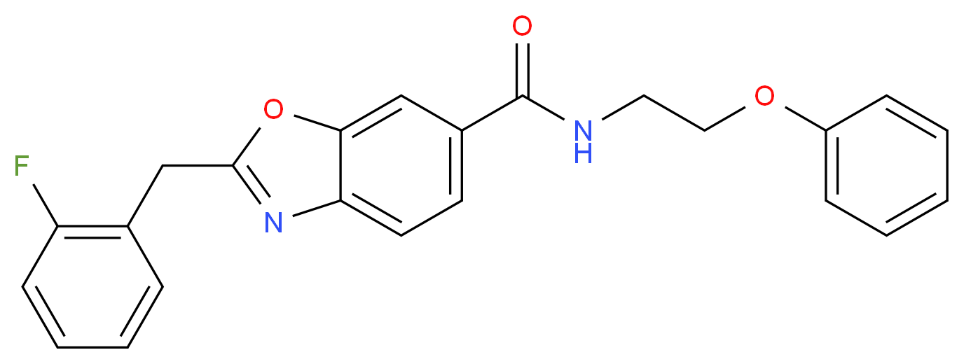 2-(2-fluorobenzyl)-N-(2-phenoxyethyl)-1,3-benzoxazole-6-carboxamide_分子结构_CAS_)