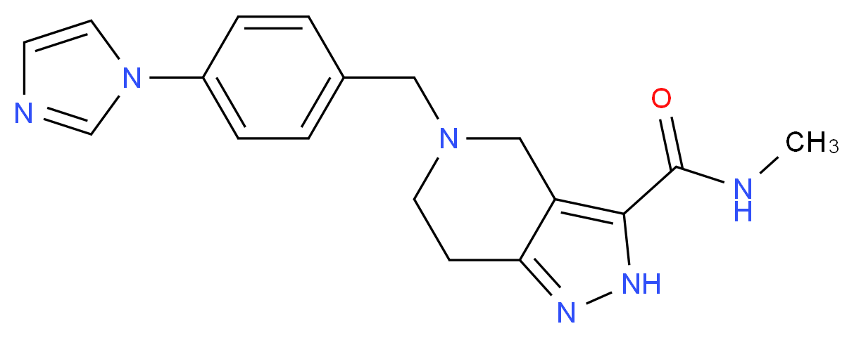 5-[4-(1H-imidazol-1-yl)benzyl]-N-methyl-4,5,6,7-tetrahydro-2H-pyrazolo[4,3-c]pyridine-3-carboxamide_分子结构_CAS_)