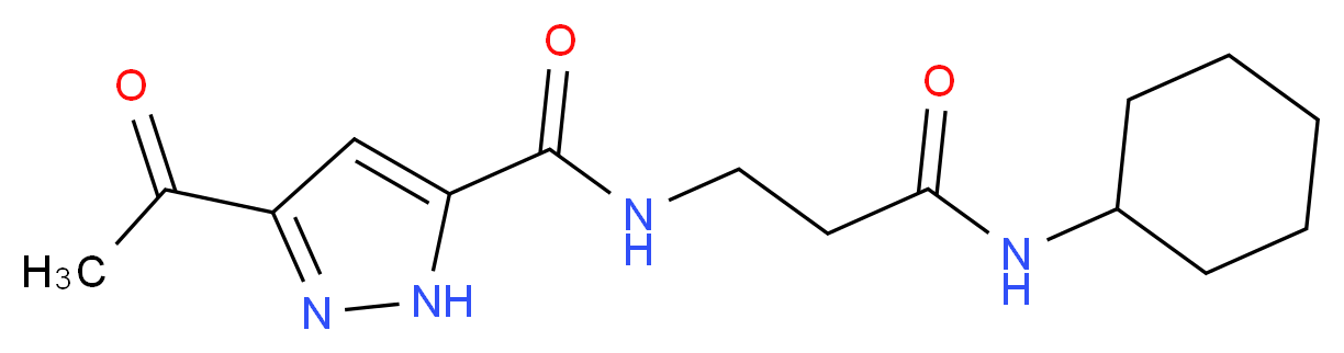 3-acetyl-N-[3-(cyclohexylamino)-3-oxopropyl]-1H-pyrazole-5-carboxamide (non-preferred name)_分子结构_CAS_)