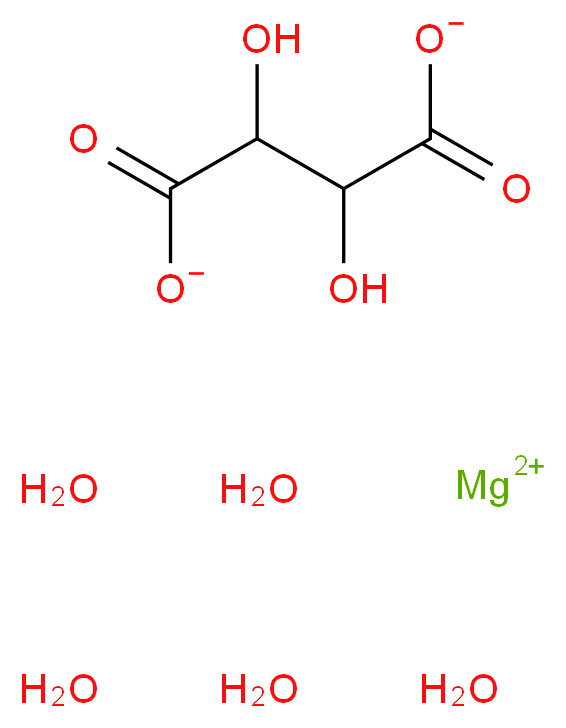 magnesium(2+) ion 2,3-dihydroxybutanedioate pentahydrate_分子结构_CAS_20752-56-1