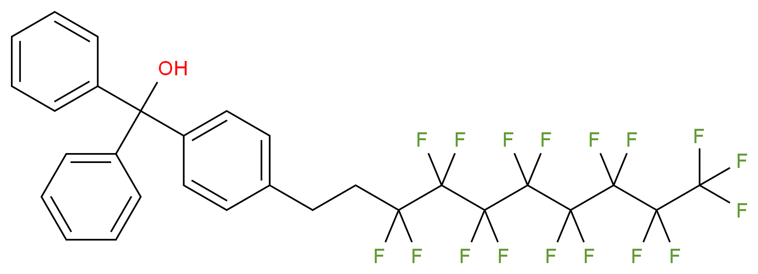 [4-(3,3,4,4,5,5,6,6,7,7,8,8,9,9,10,10,10-heptadecafluorodecyl)phenyl]diphenylmethanol_分子结构_CAS_649561-66-0