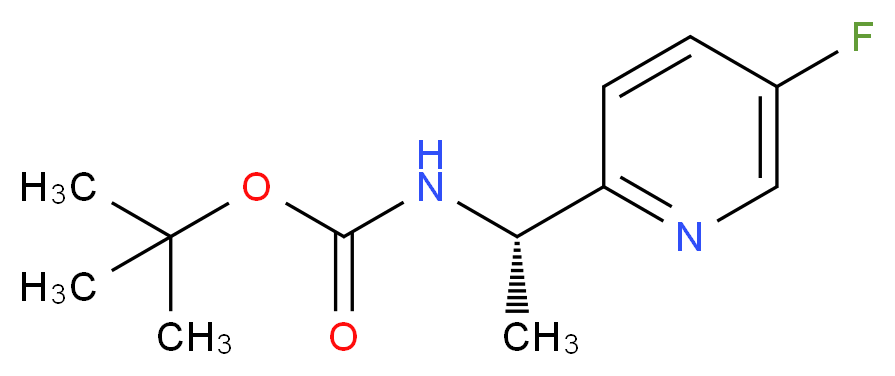 tert-butyl N-[(1S)-1-(5-fluoropyridin-2-yl)ethyl]carbamate_分子结构_CAS_905587-16-8