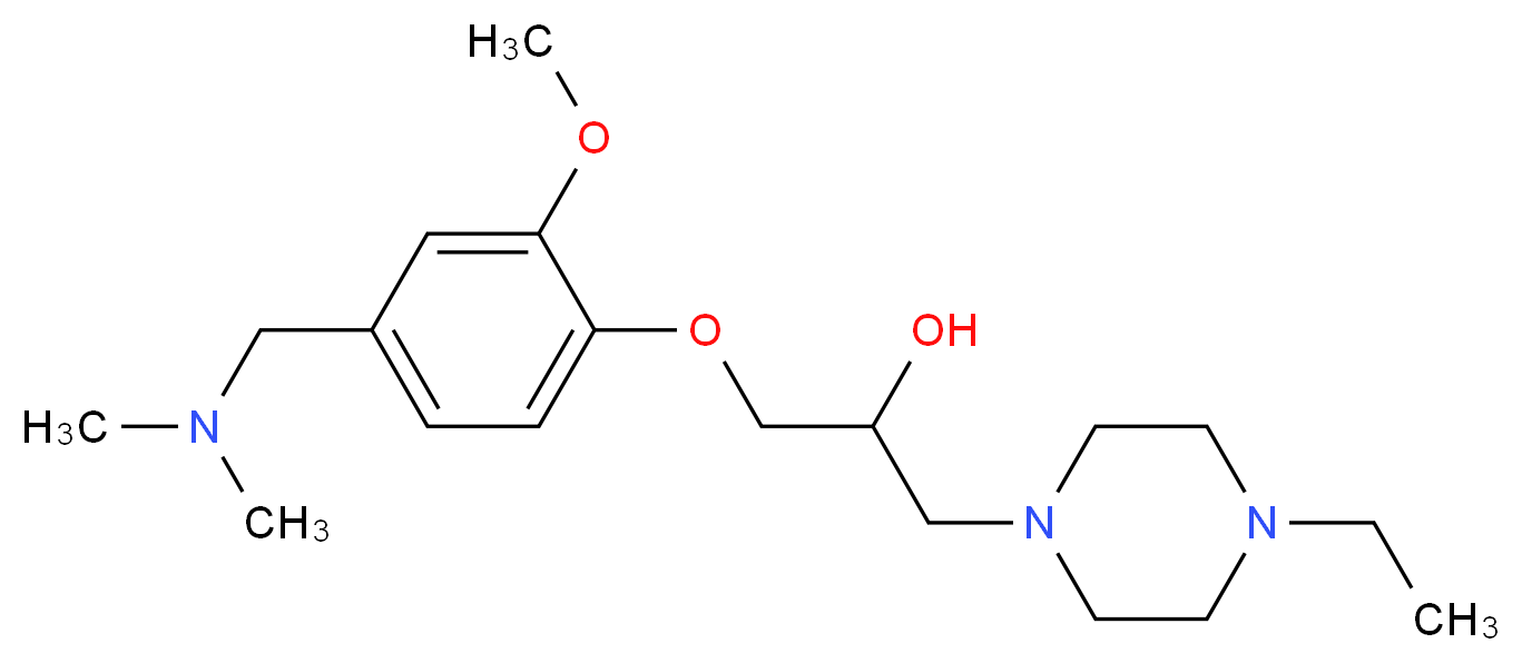 1-{4-[(dimethylamino)methyl]-2-methoxyphenoxy}-3-(4-ethylpiperazin-1-yl)propan-2-ol_分子结构_CAS_)
