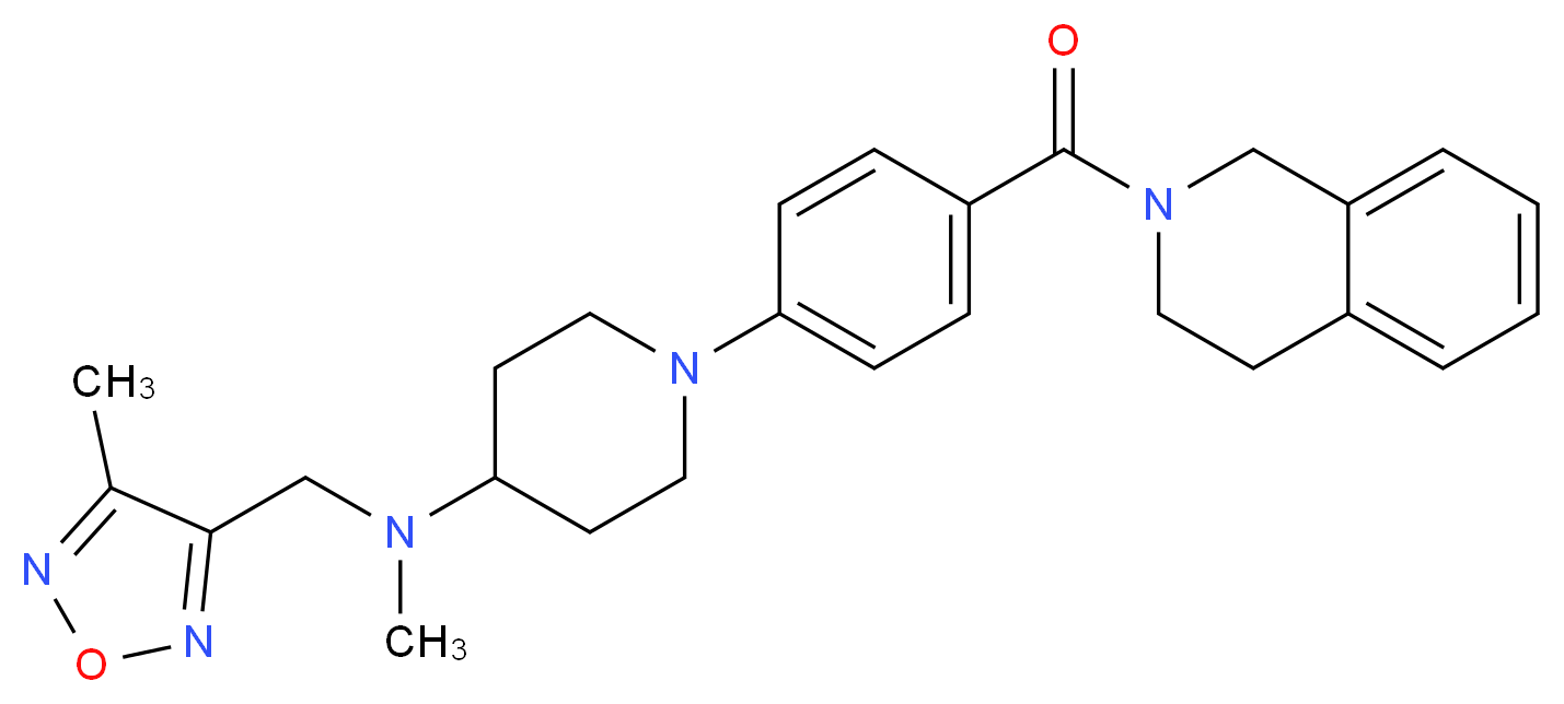 1-[4-(3,4-dihydro-2(1H)-isoquinolinylcarbonyl)phenyl]-N-methyl-N-[(4-methyl-1,2,5-oxadiazol-3-yl)methyl]-4-piperidinamine_分子结构_CAS_)