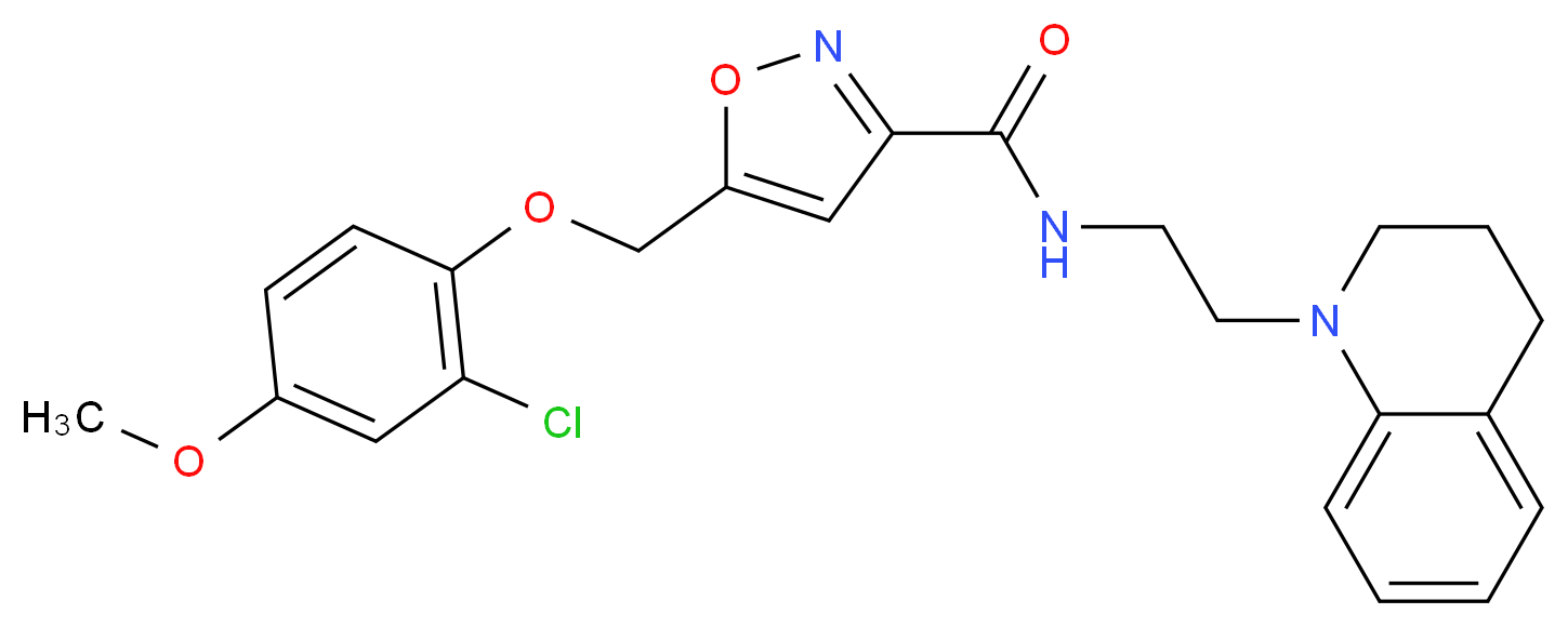 5-[(2-chloro-4-methoxyphenoxy)methyl]-N-[2-(3,4-dihydro-1(2H)-quinolinyl)ethyl]-3-isoxazolecarboxamide_分子结构_CAS_)