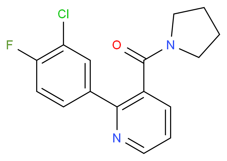 2-(3-chloro-4-fluorophenyl)-3-(pyrrolidin-1-ylcarbonyl)pyridine_分子结构_CAS_)