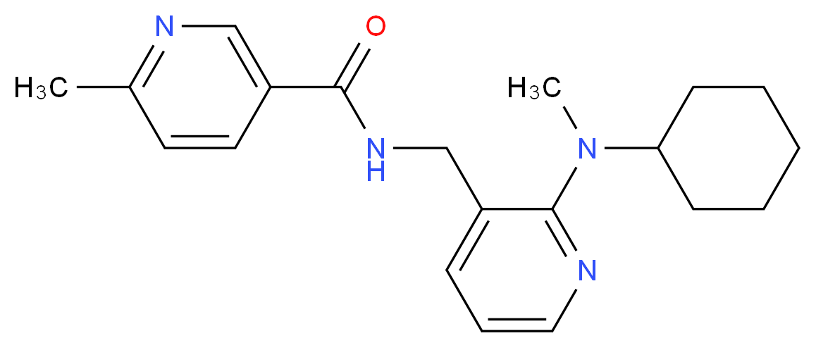 N-({2-[cyclohexyl(methyl)amino]-3-pyridinyl}methyl)-6-methylnicotinamide_分子结构_CAS_)