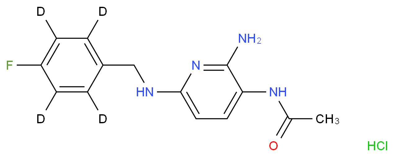 N-[2-amino-6-({[4-fluoro(<sup>2</sup>H<sub>4</sub>)phenyl]methyl}amino)pyridin-3-yl]acetamide hydrochloride_分子结构_CAS_1216989-17-1