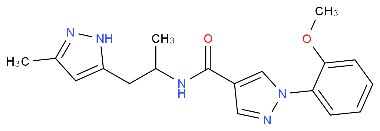 1-(2-methoxyphenyl)-N-[1-methyl-2-(3-methyl-1H-pyrazol-5-yl)ethyl]-1H-pyrazole-4-carboxamide_分子结构_CAS_)