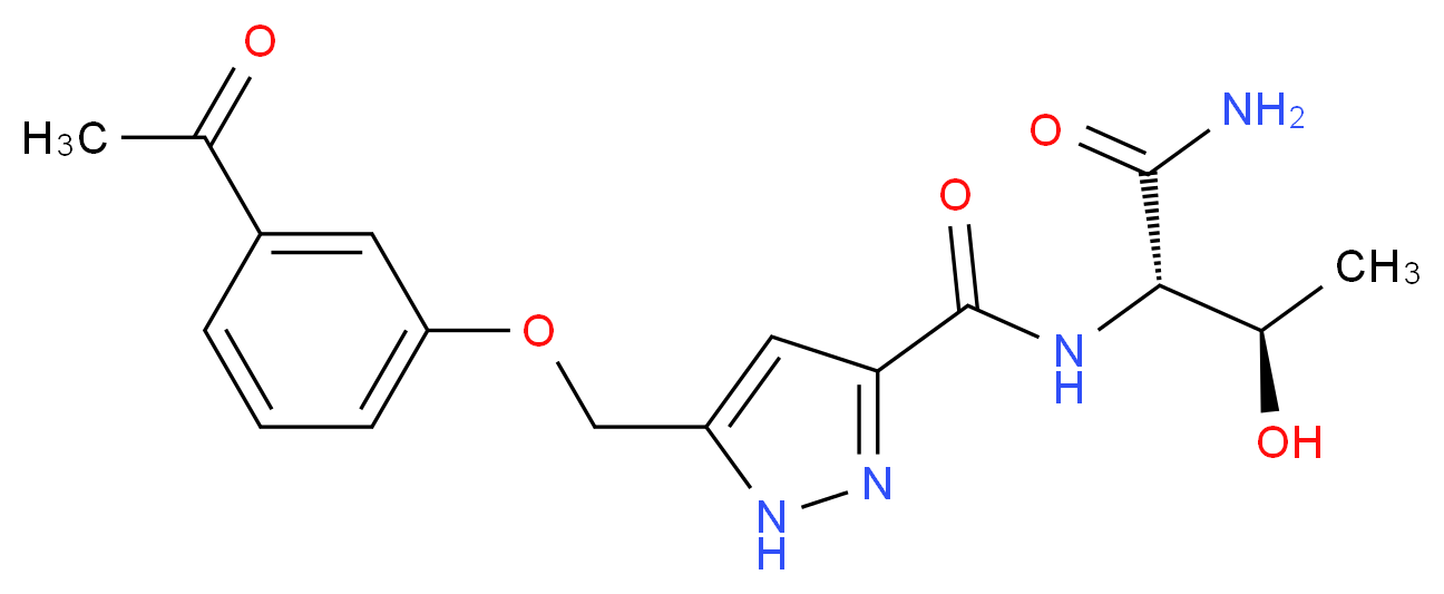 5-[(3-acetylphenoxy)methyl]-N-[(1S,2R)-1-(aminocarbonyl)-2-hydroxypropyl]-1H-pyrazole-3-carboxamide_分子结构_CAS_)