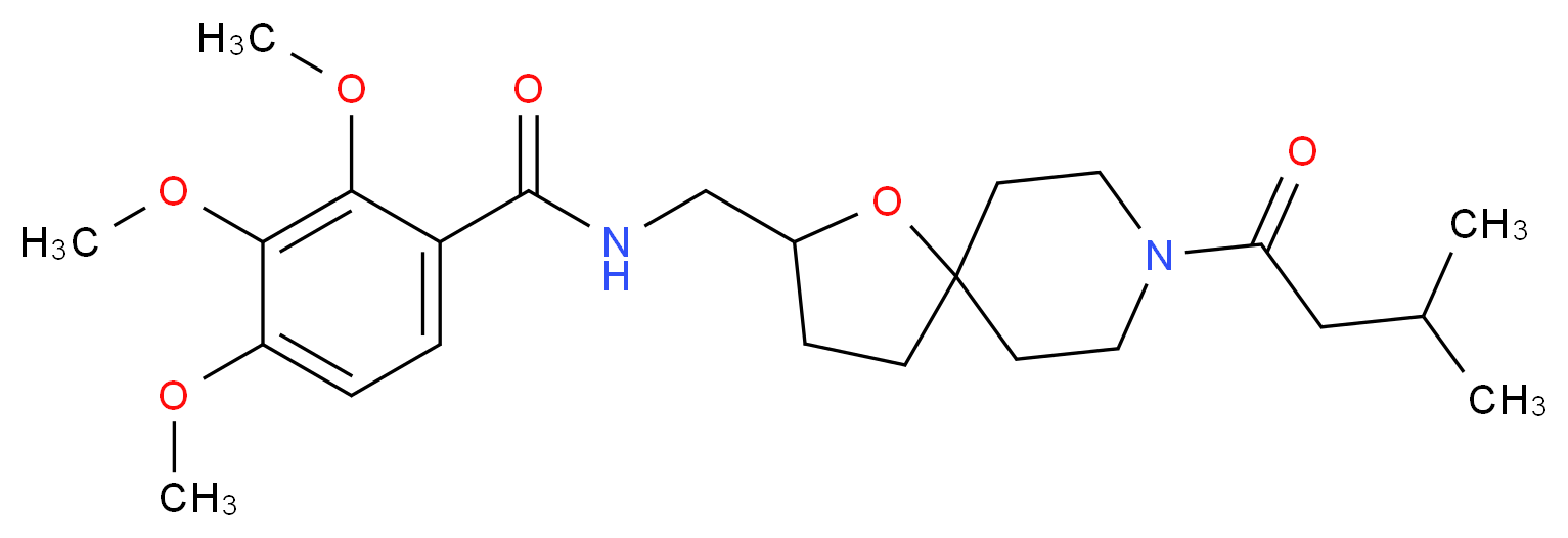 2,3,4-trimethoxy-N-{[8-(3-methylbutanoyl)-1-oxa-8-azaspiro[4.5]dec-2-yl]methyl}benzamide_分子结构_CAS_)