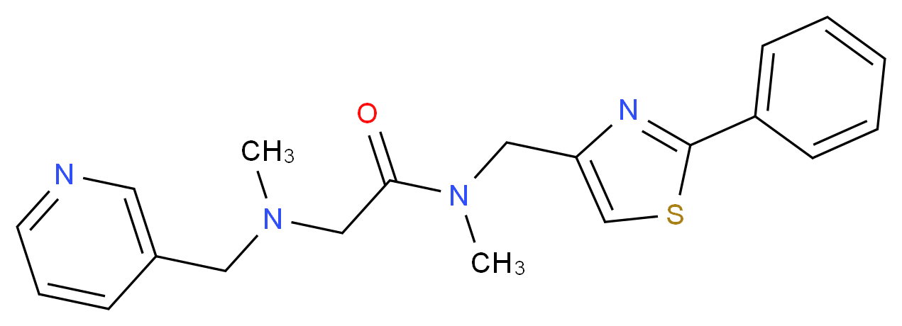 N~1~,N~2~-dimethyl-N~1~-[(2-phenyl-1,3-thiazol-4-yl)methyl]-N~2~-(3-pyridinylmethyl)glycinamide_分子结构_CAS_)