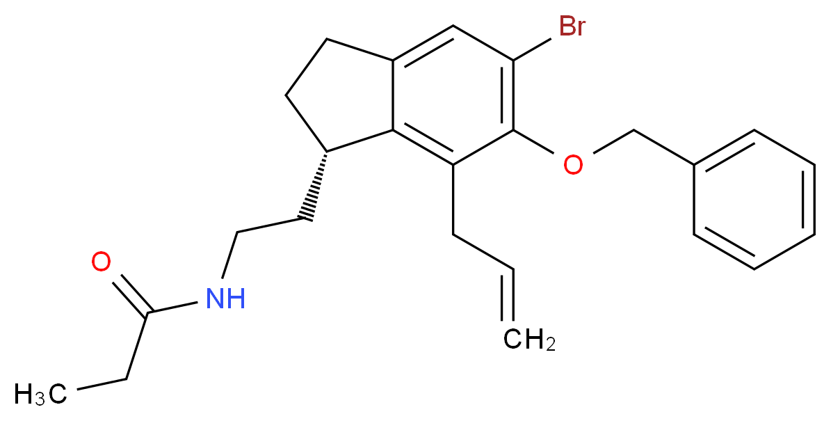 N-{2-[(1S)-6-(benzyloxy)-5-bromo-7-(prop-2-en-1-yl)-2,3-dihydro-1H-inden-1-yl]ethyl}propanamide_分子结构_CAS_196597-86-1