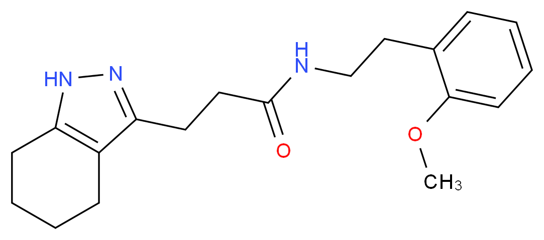 N-[2-(2-methoxyphenyl)ethyl]-3-(4,5,6,7-tetrahydro-1H-indazol-3-yl)propanamide_分子结构_CAS_)
