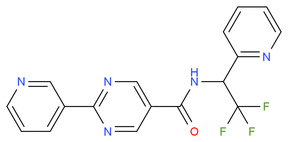 2-(3-pyridinyl)-N-[2,2,2-trifluoro-1-(2-pyridinyl)ethyl]-5-pyrimidinecarboxamide_分子结构_CAS_)