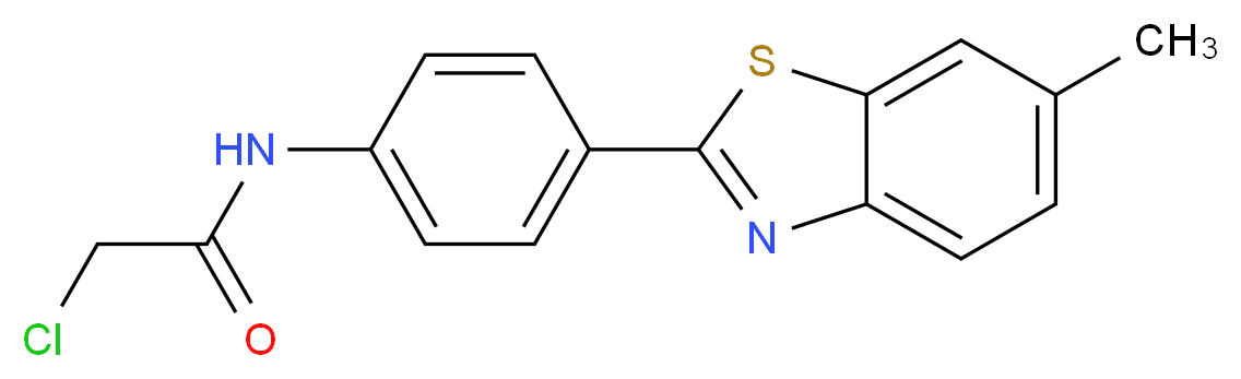 2-Chloro-N-[4-(6-methyl-1,3-benzothiazol-2-yl)-phenyl]acetamide_分子结构_CAS_)
