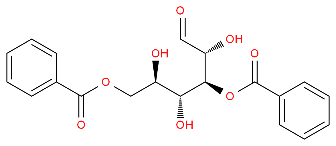 (2R,3R,4S,5R)-4-(benzoyloxy)-2,3,5-trihydroxy-6-oxohexyl benzoate_分子结构_CAS_58871-06-0