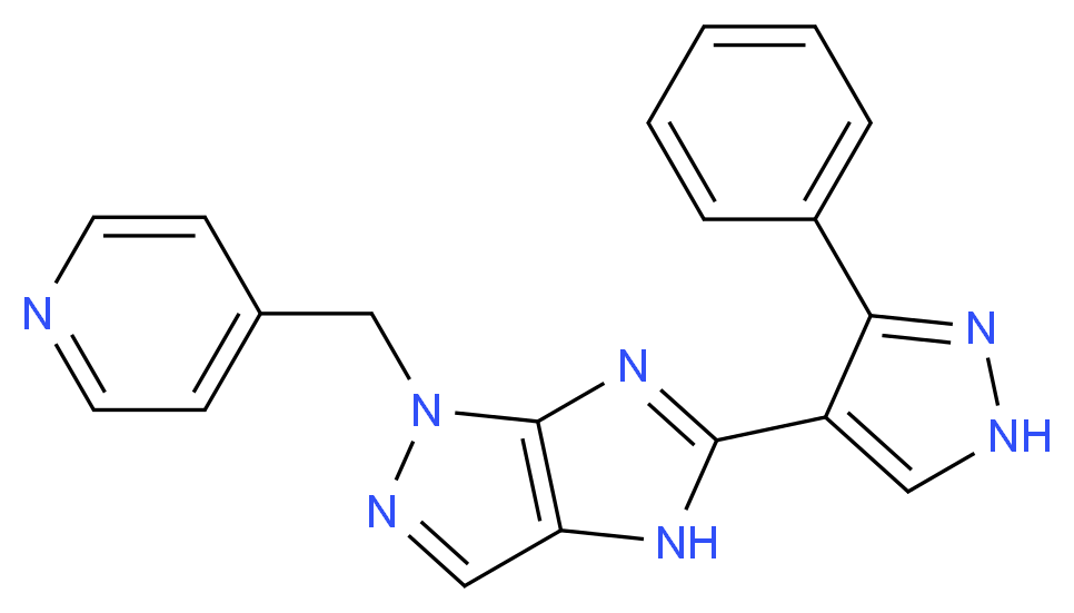 5-(3-phenyl-1H-pyrazol-4-yl)-1-(pyridin-4-ylmethyl)-1,4-dihydroimidazo[4,5-c]pyrazole_分子结构_CAS_)