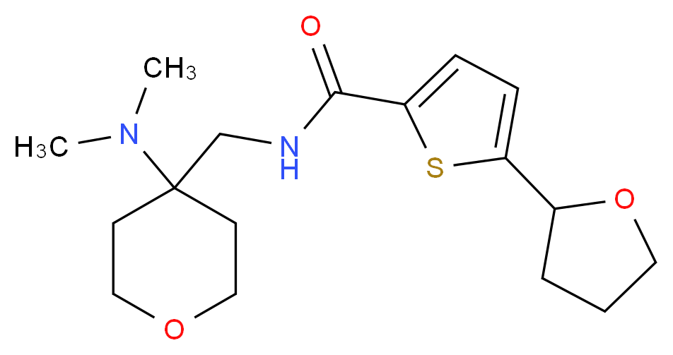 N-{[4-(dimethylamino)tetrahydro-2H-pyran-4-yl]methyl}-5-(tetrahydro-2-furanyl)-2-thiophenecarboxamide_分子结构_CAS_)