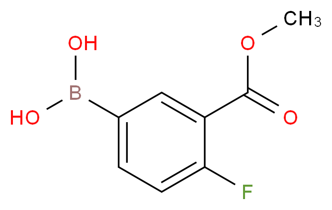 4-FLUORO-3-(METHOXYCARBONYL)PHENYLBORONIC ACID_分子结构_CAS_874219-35-9)