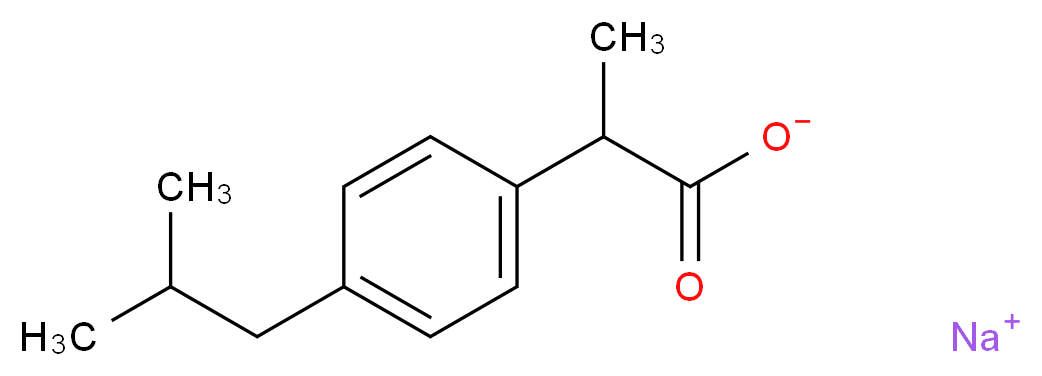 sodium 2-[4-(2-methylpropyl)phenyl]propanoate_分子结构_CAS_31121-93-4