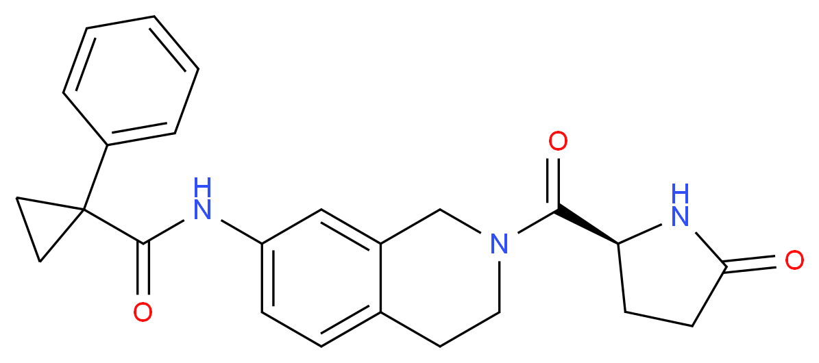 N-[2-(5-oxo-L-prolyl)-1,2,3,4-tetrahydroisoquinolin-7-yl]-1-phenylcyclopropanecarboxamide_分子结构_CAS_)