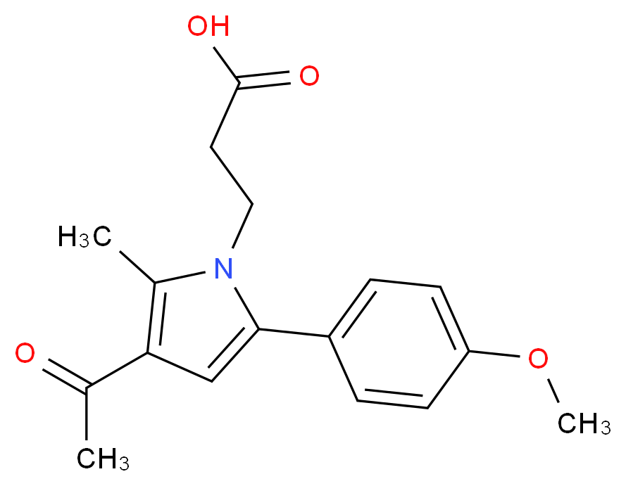 3-[3-Acetyl-5-(4-methoxyphenyl)-2-methyl-1H-pyrrol-1-yl]propanoic acid_分子结构_CAS_)