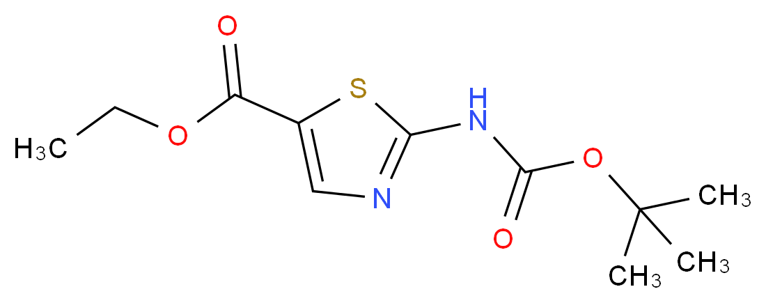 Ethyl 2-[(tert-butoxycarbonyl)amino]-1,3-thiazole-5-carboxylate_分子结构_CAS_302964-01-8)