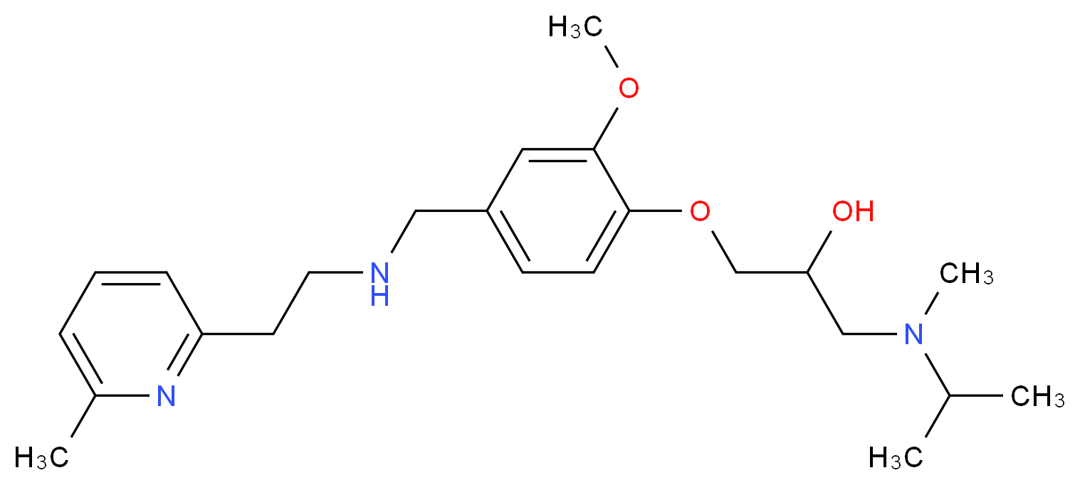 1-[isopropyl(methyl)amino]-3-[2-methoxy-4-({[2-(6-methyl-2-pyridinyl)ethyl]amino}methyl)phenoxy]-2-propanol_分子结构_CAS_)