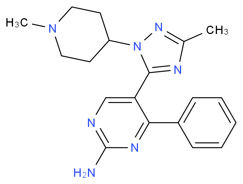 5-[3-methyl-1-(1-methylpiperidin-4-yl)-1H-1,2,4-triazol-5-yl]-4-phenylpyrimidin-2-amine_分子结构_CAS_)