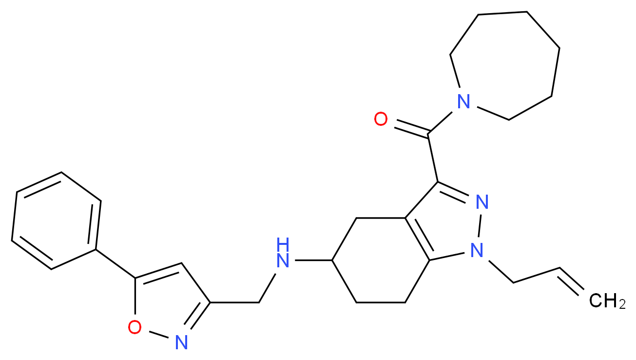 1-allyl-3-(1-azepanylcarbonyl)-N-[(5-phenyl-3-isoxazolyl)methyl]-4,5,6,7-tetrahydro-1H-indazol-5-amine_分子结构_CAS_)