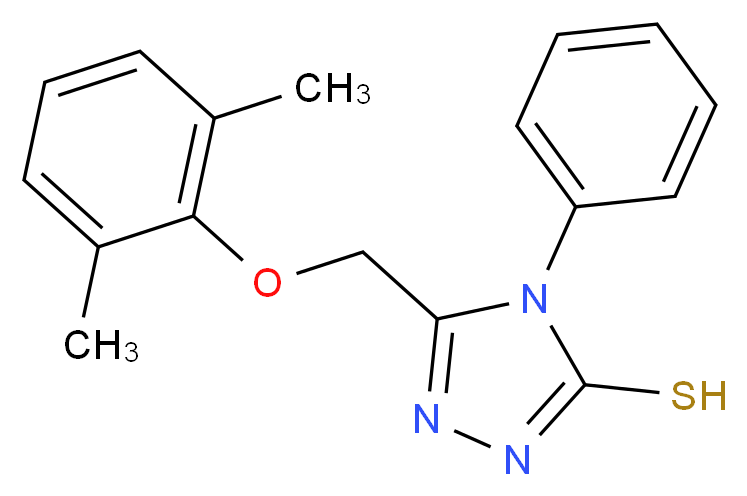5-(2,6-dimethylphenoxymethyl)-4-phenyl-4H-1,2,4-triazole-3-thiol_分子结构_CAS_64013-53-2