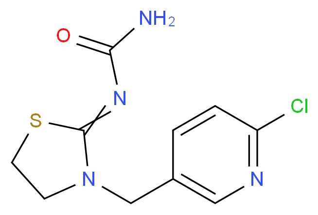 {3-[(6-chloropyridin-3-yl)methyl]-1,3-thiazolidin-2-ylidene}urea_分子结构_CAS_676228-91-4