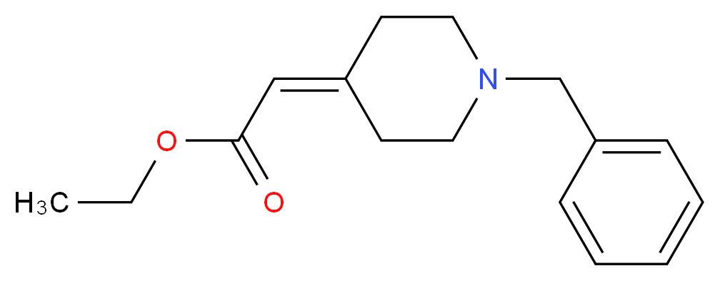 Ethyl 2-(1-benzyl-4-piperidinylidene)acetate_分子结构_CAS_40110-55-2)