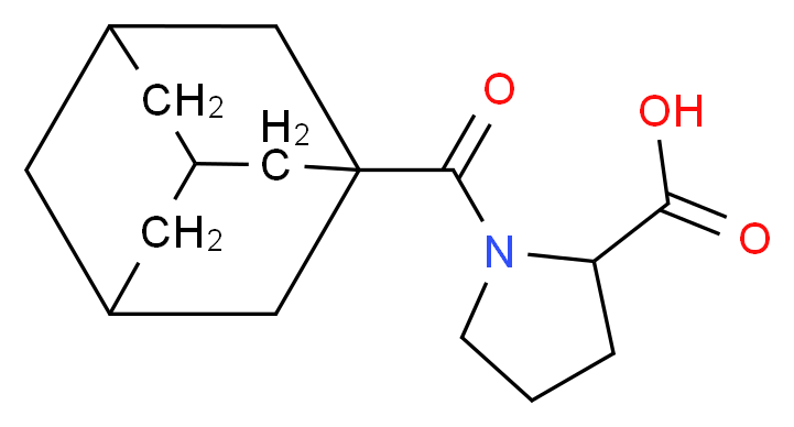 1-(1-adamantylcarbonyl)pyrrolidine-2-carboxylic acid_分子结构_CAS_35084-48-1)