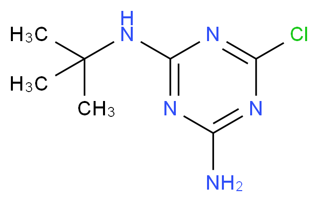 2-N-tert-butyl-6-chloro-1,3,5-triazine-2,4-diamine_分子结构_CAS_30125-63-4