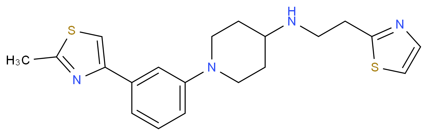 1-[3-(2-methyl-1,3-thiazol-4-yl)phenyl]-N-[2-(1,3-thiazol-2-yl)ethyl]-4-piperidinamine_分子结构_CAS_)