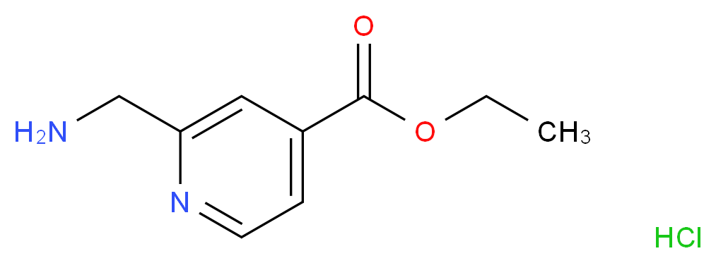 ethyl 2-(aminomethyl)pyridine-4-carboxylate hydrochloride_分子结构_CAS_1189983-26-3