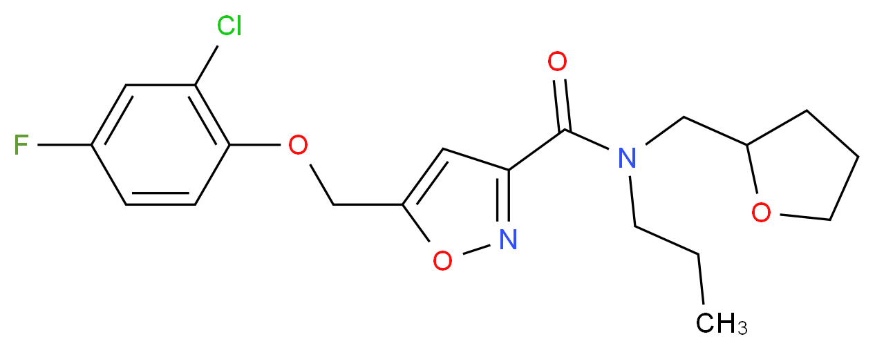 5-[(2-chloro-4-fluorophenoxy)methyl]-N-propyl-N-(tetrahydro-2-furanylmethyl)-3-isoxazolecarboxamide_分子结构_CAS_)